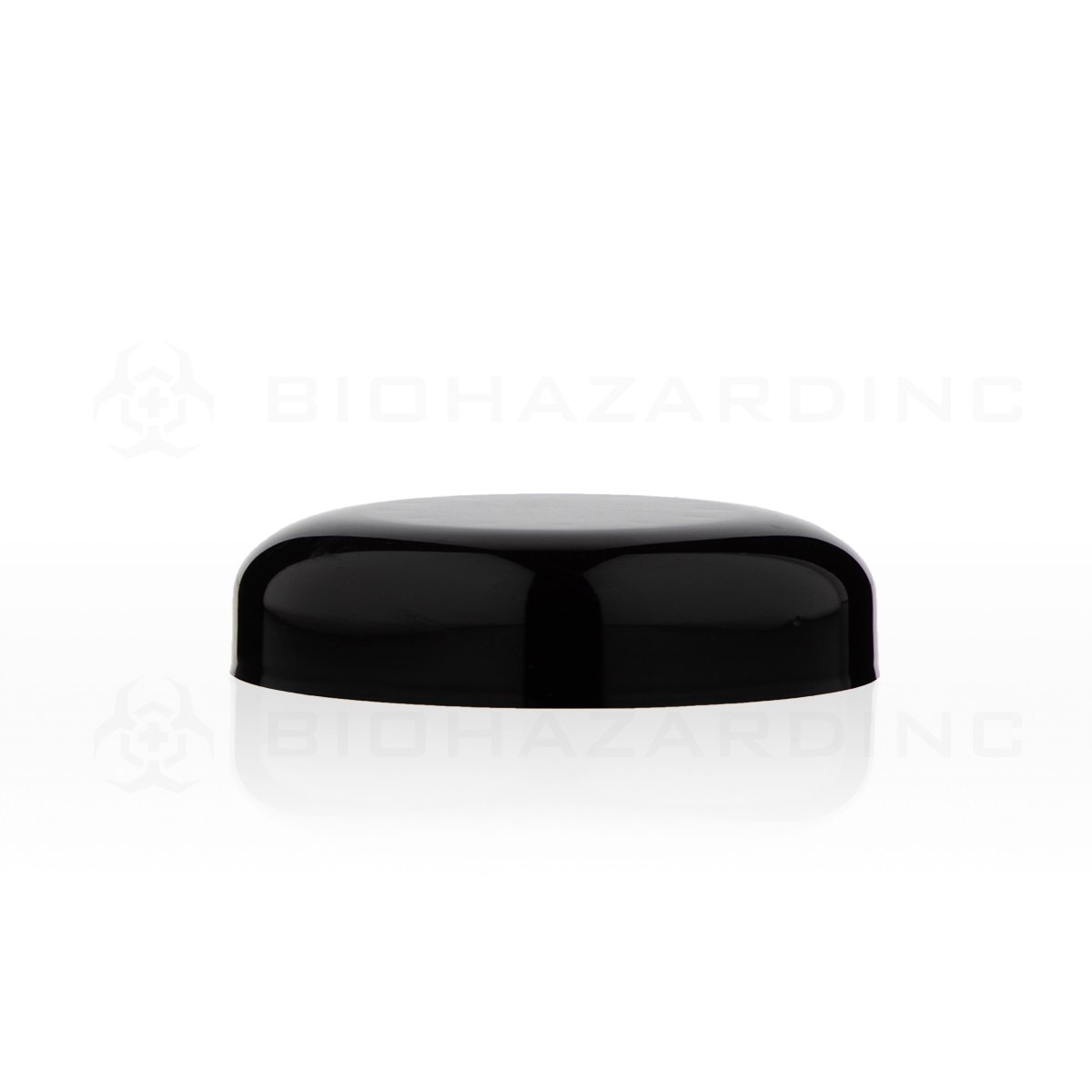 Black Gloss Unlined Plastic Half Dome Cap | 53mm