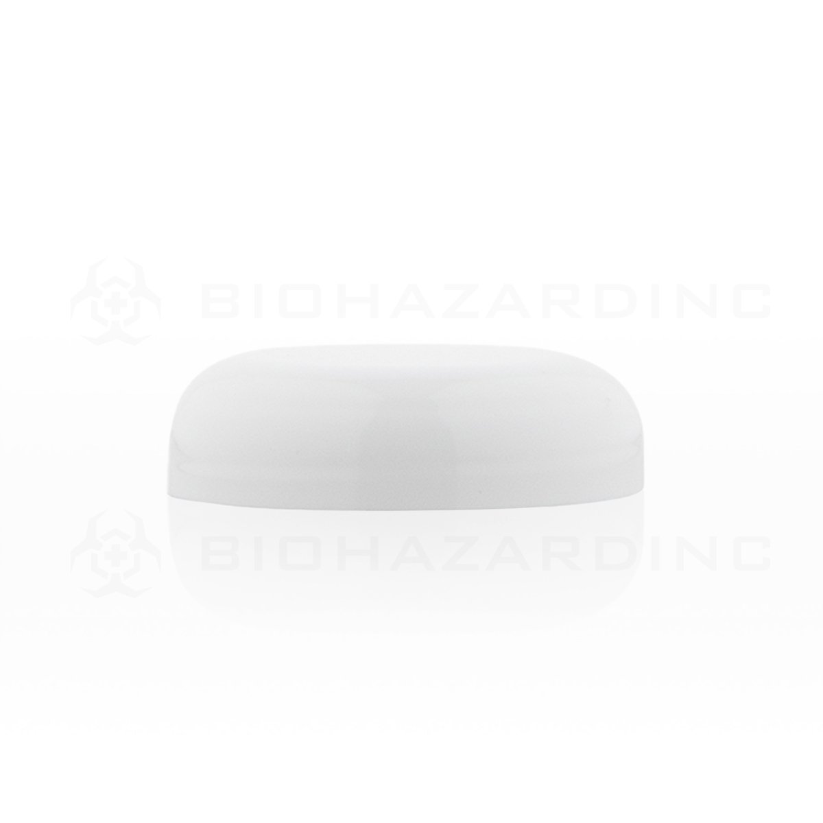 White Gloss Unlined Plastic Half Dome Cap | 53mm