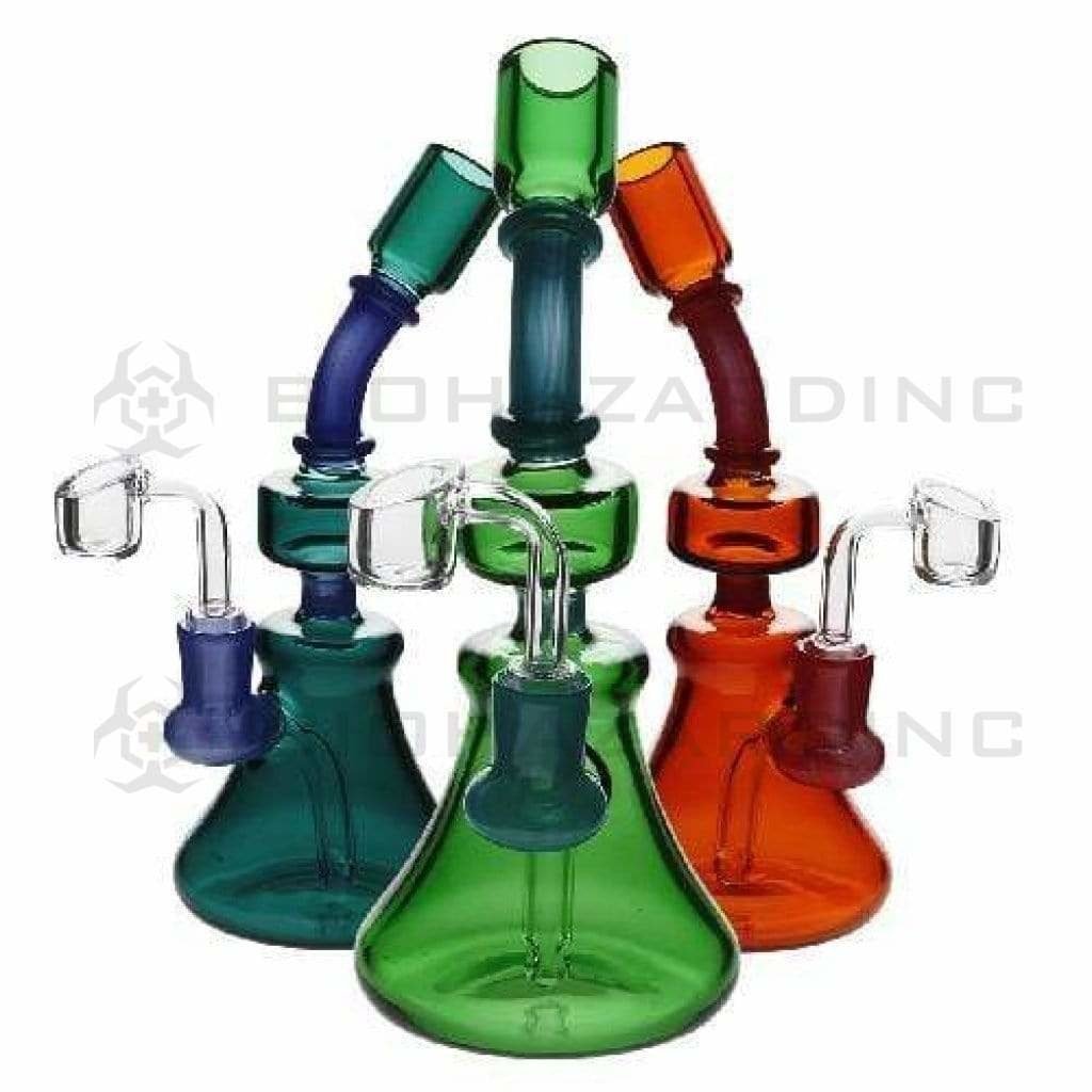 Biohazard Inc Glass Dab Rig 8" Beaker Banger Hanger w/ Banger - Assorted Colors