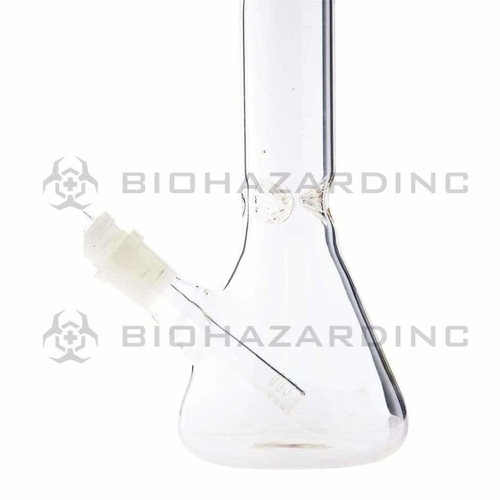 Biohazard Inc Glass Bong 8" Beaker Bong w/ Ice Pinch - Pink Trim
