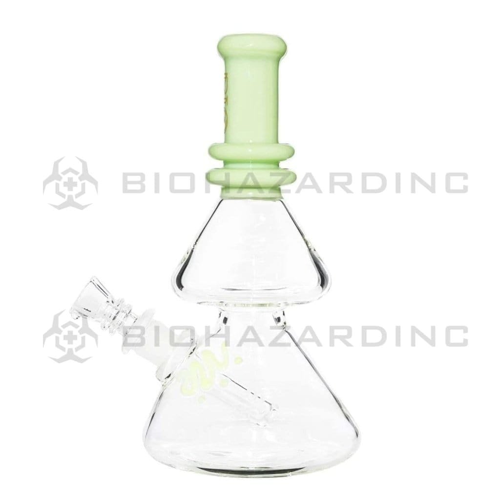 Bio Glass Glass Bong 8" BIO Double Beaker Bong - Green / Gold