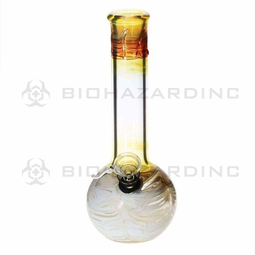 Biohazard Inc Glass Bong 8" Flame Top Water Pipe w/ Slide - Yellow