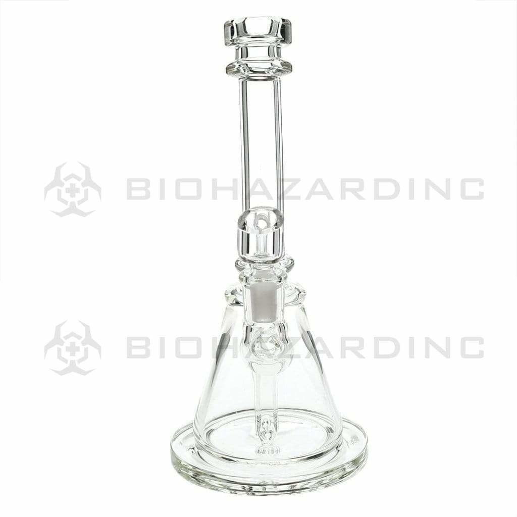 Biohazard Inc Glass Dab Rig 8" Inline Banger Hanger w/ Banger - Clear