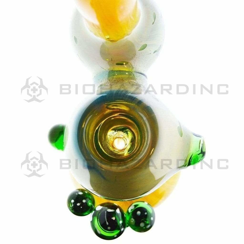 Biohazard Inc Glass Bubbler 8" Mushroom Detail Knockers Marble Bubbler