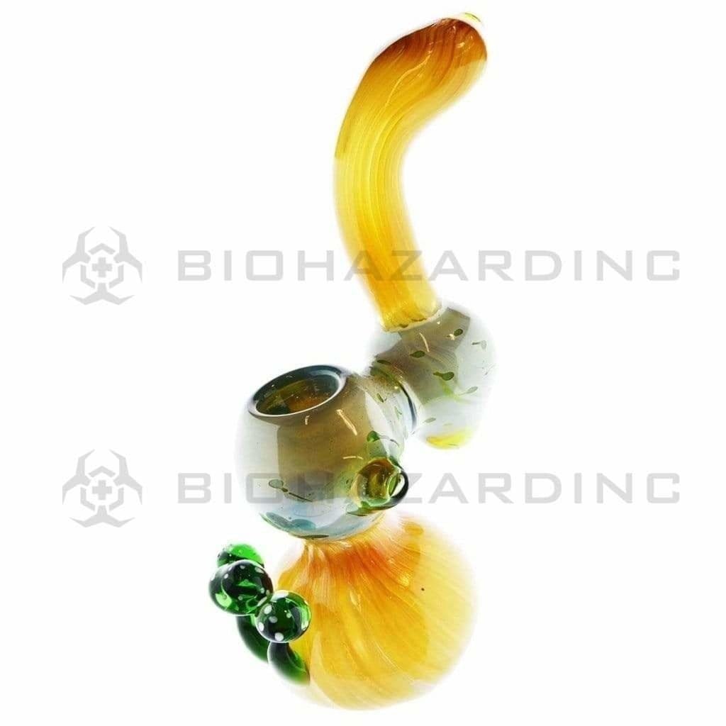 Biohazard Inc Glass Bubbler 8" Mushroom Detail Knockers Marble Bubbler