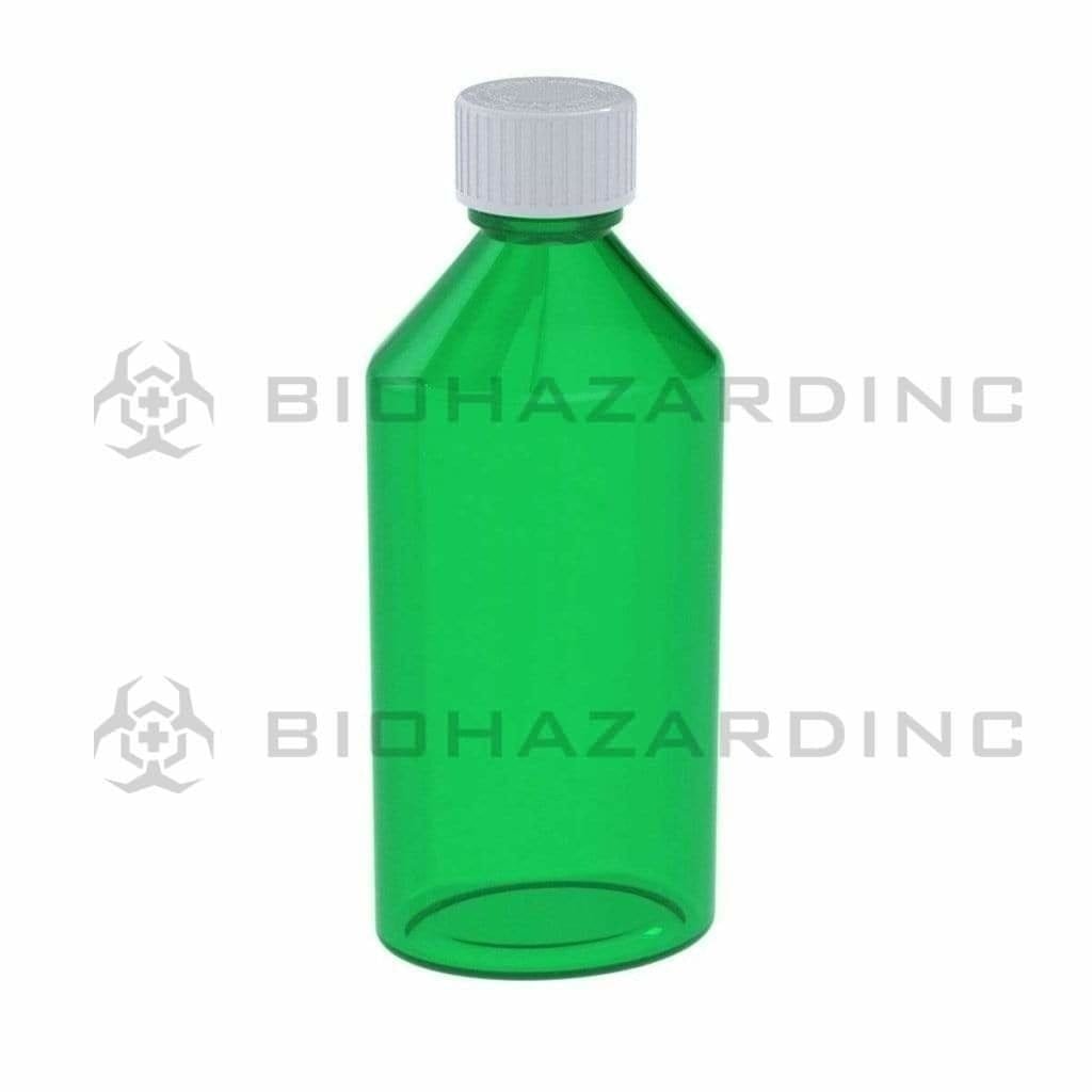 Biohazard Inc Oval Bottles 8 oz Green Oval Bottles - 80 Count