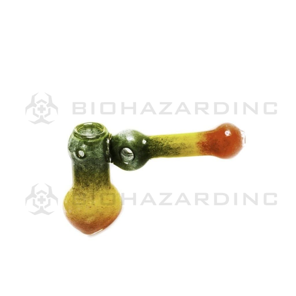 Biohazard Inc Glass Bubbler 8" Rasta Frit Hammer Bubbler