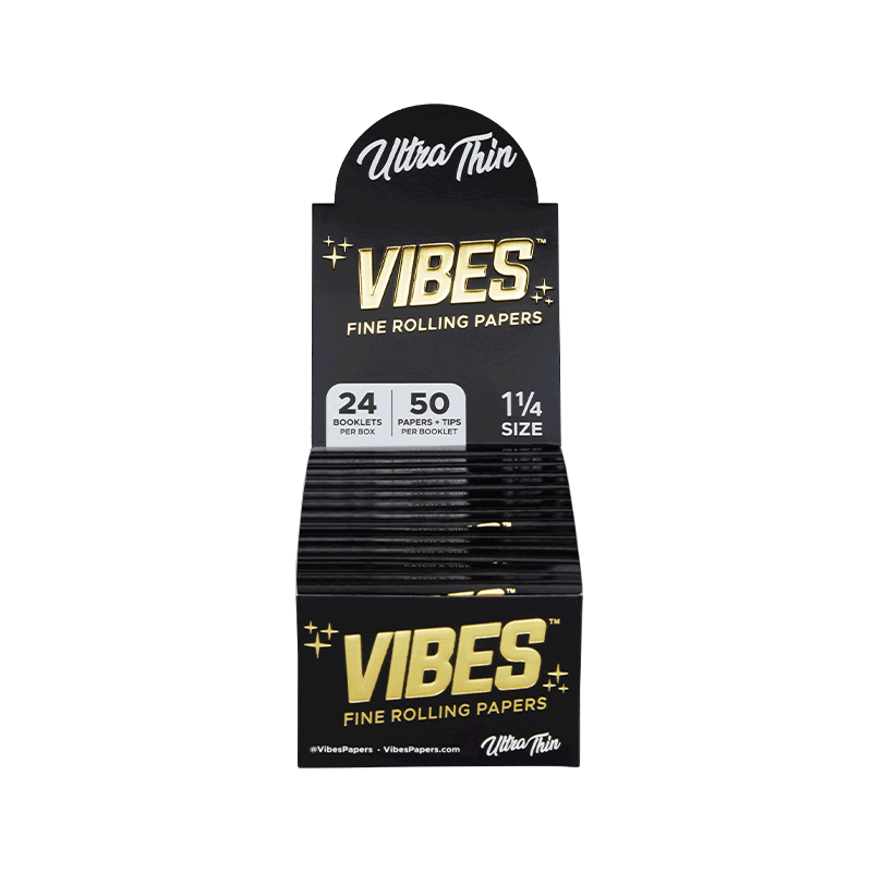 VIBES™ | Fine Rolling Papers 1¼ Ultra Thin + Tips | 50 CT