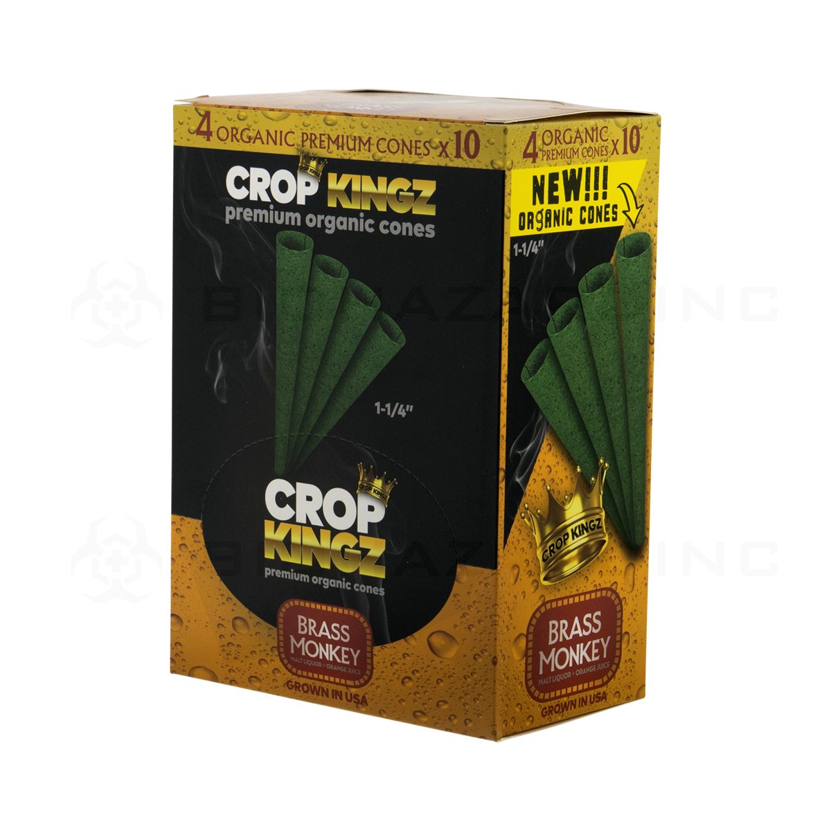 CROP KINGZ | 1¼ Brass Monkey Organic Premium Cones 4 Packs | 10 Count
