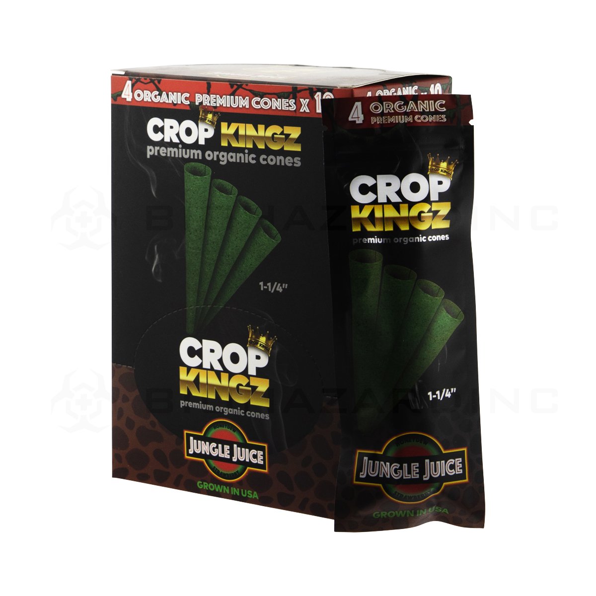 CROP KINGZ | 1¼ Jungle Juice Organic Premium Cones 4 Packs | 10 CT