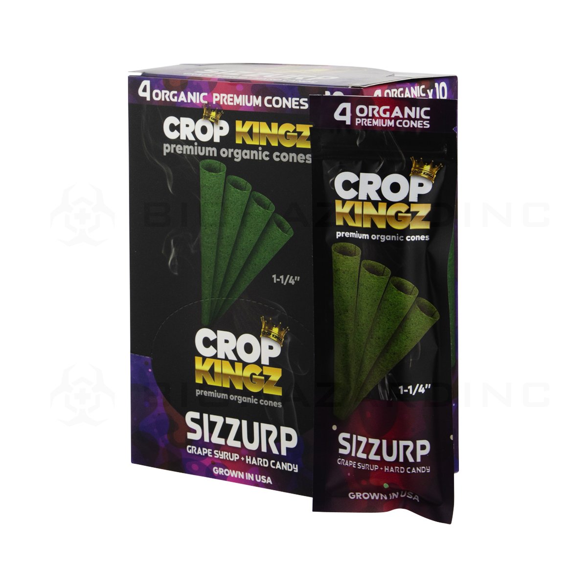 CROP KINGZ | 1¼ Sizzurp Organic Premium Cones 4 Packs | 10 CT