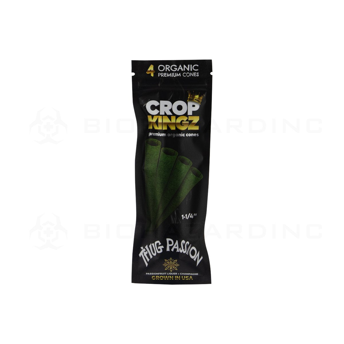 CROP KINGZ | 1¼ Thug Passion Organic Premium Cones 4 Packs | 10 CT