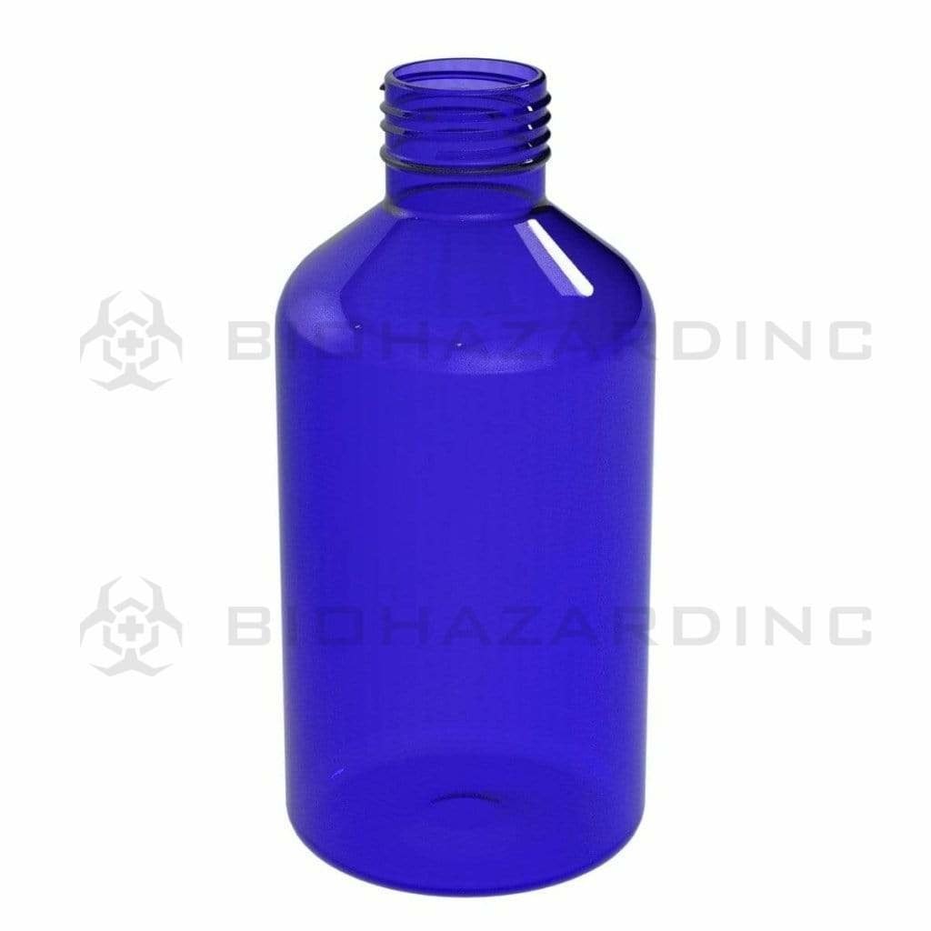 Biohazard Inc Glass bottles 8oz Blue Boston Round - 96 Count
