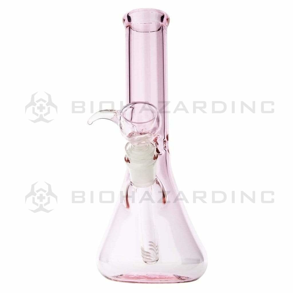 Biohazard Inc Glass Bong 9" Beaker Water Pipe - Pink