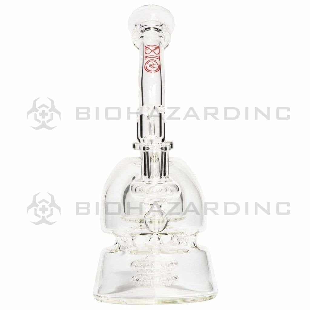 Bio Glass Glass Dab Rig 9" BIO METRIX Double Showerhead Rig - Red