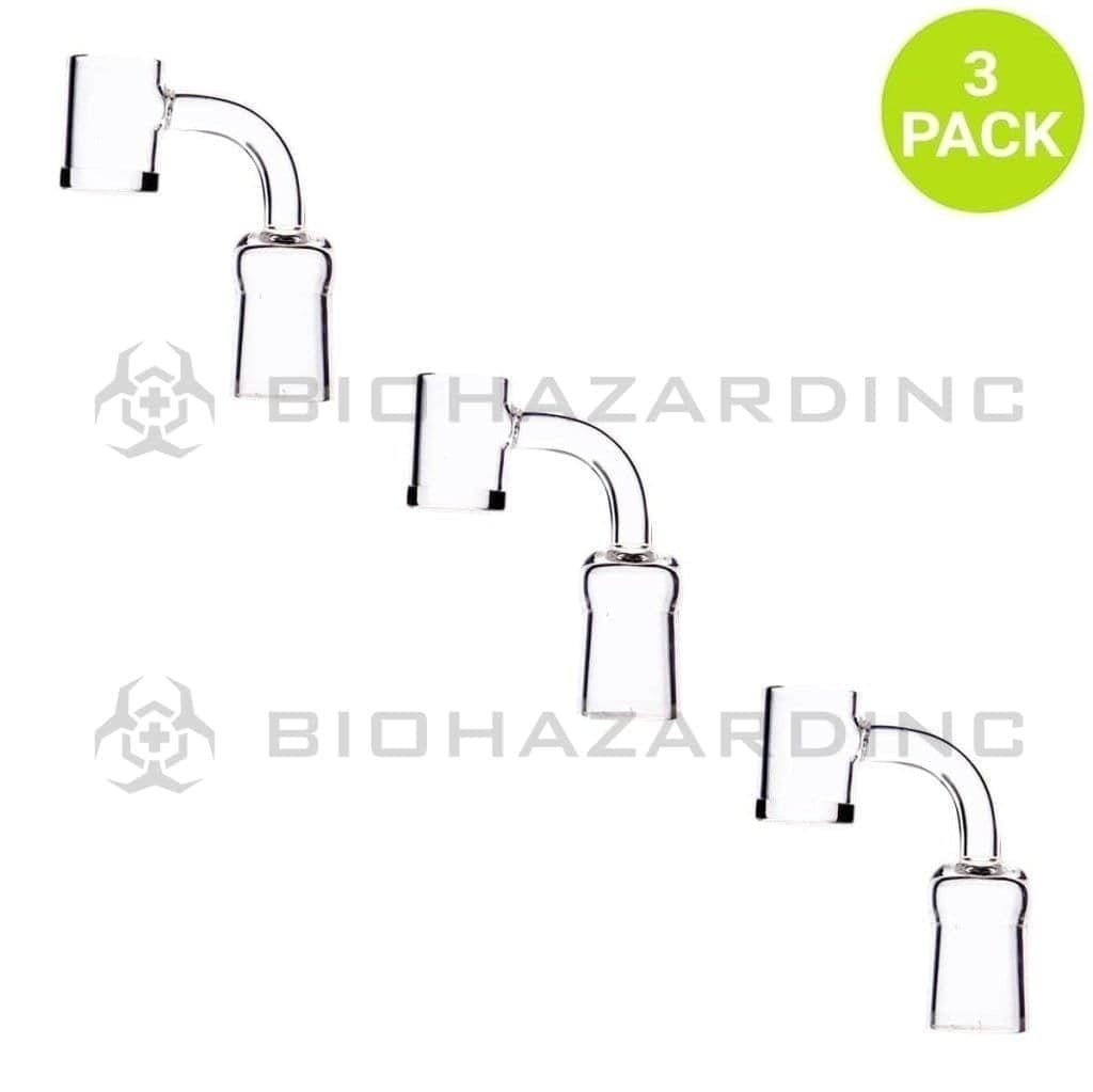 Biohazard Inc Quartz Banger 90 Degree Quartz Banger 2mm Flat Top - Female 18mm / 22mm Bucket- 3 Count