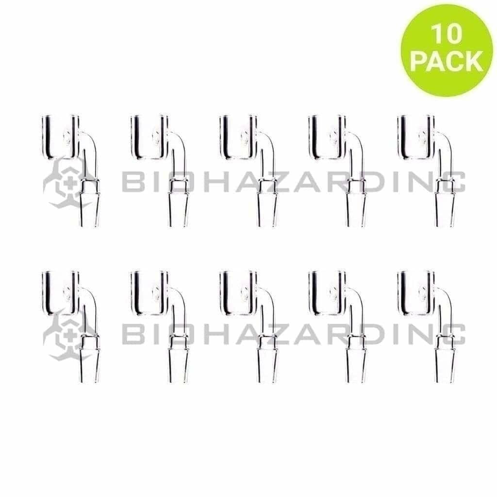 Biohazard Inc Quartz Banger 90 Degree Quartz Banger Flat Top 4mm Thick - Male 14mm- 10 Pack