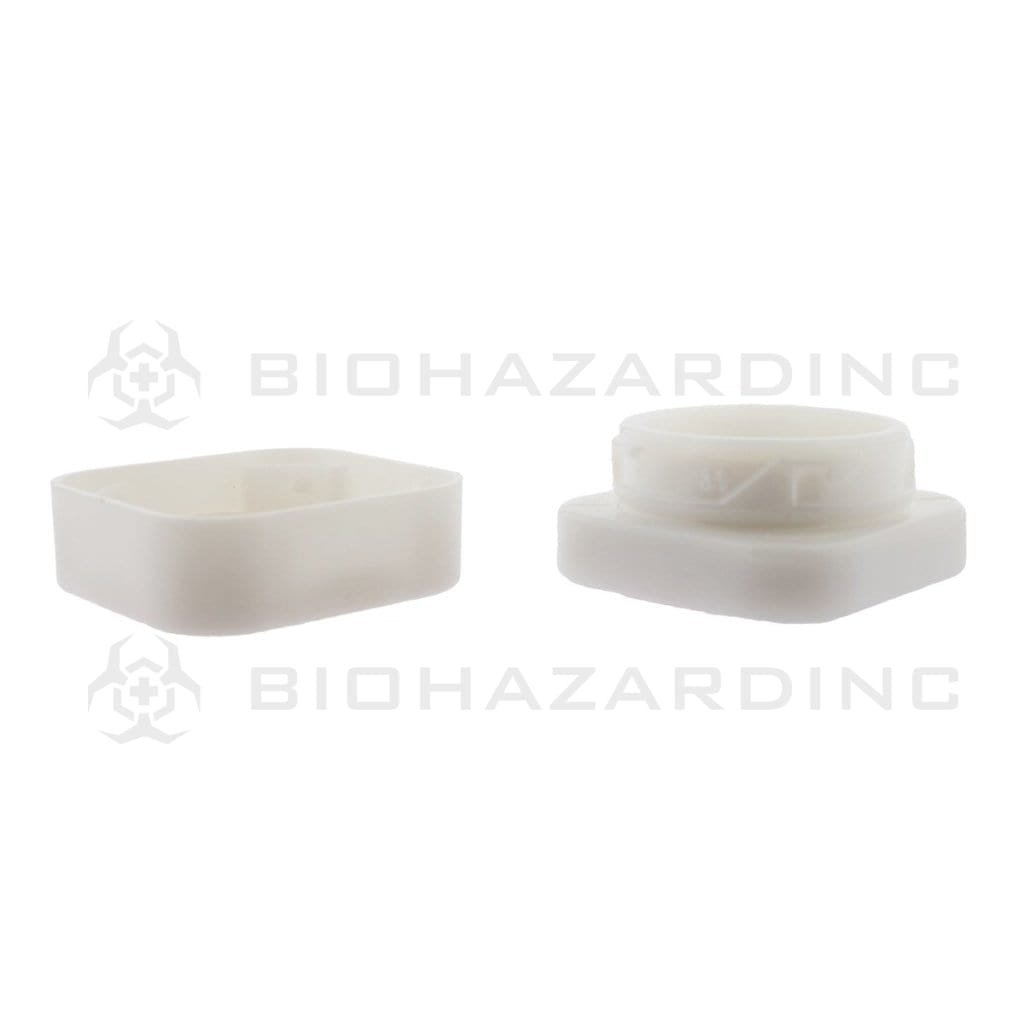 Biohazard Inc Glass Jar 9mL Square Glass Jar - White - 250 Count