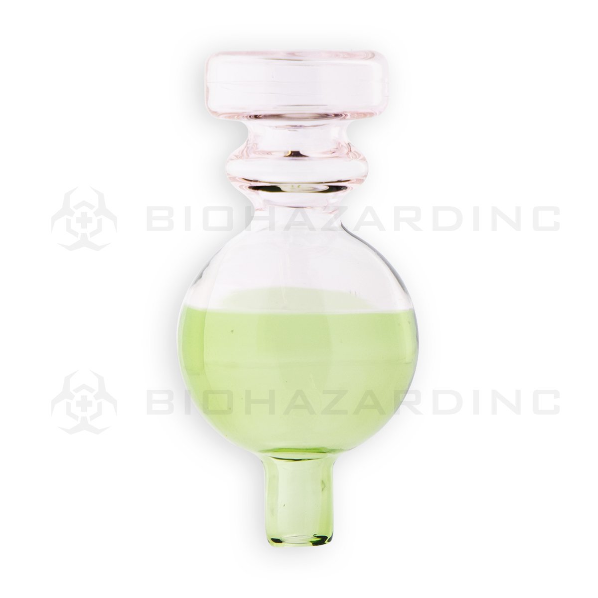 Two Tone Glass Directional Bubble Carb Cap | Green/Pink