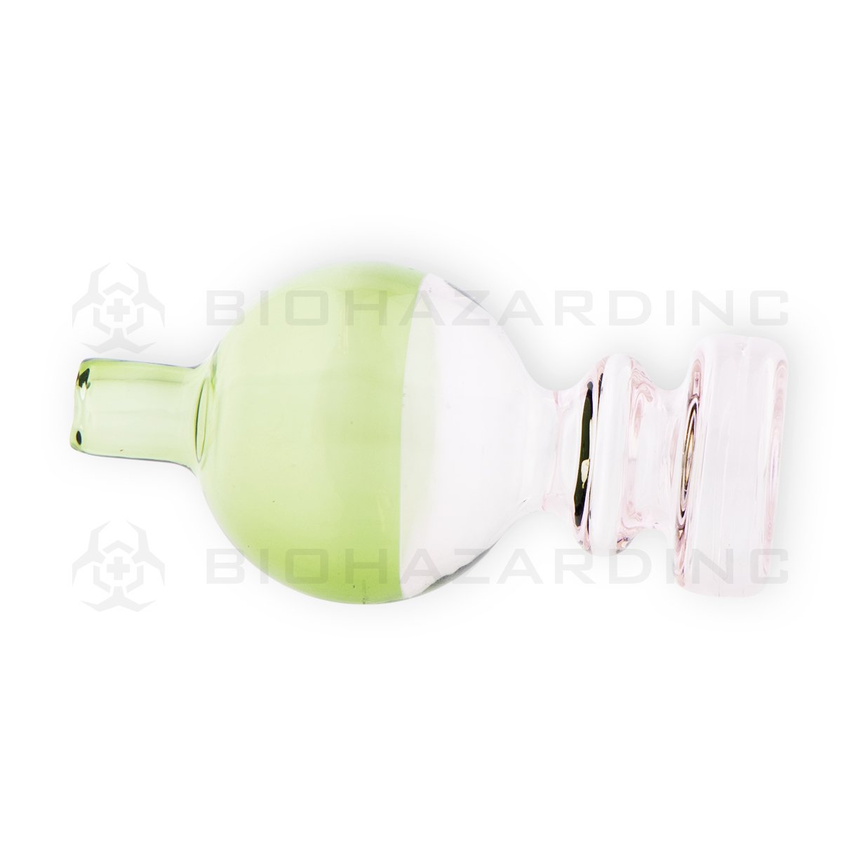 Two Tone Glass Directional Bubble Carb Cap | Green/Pink