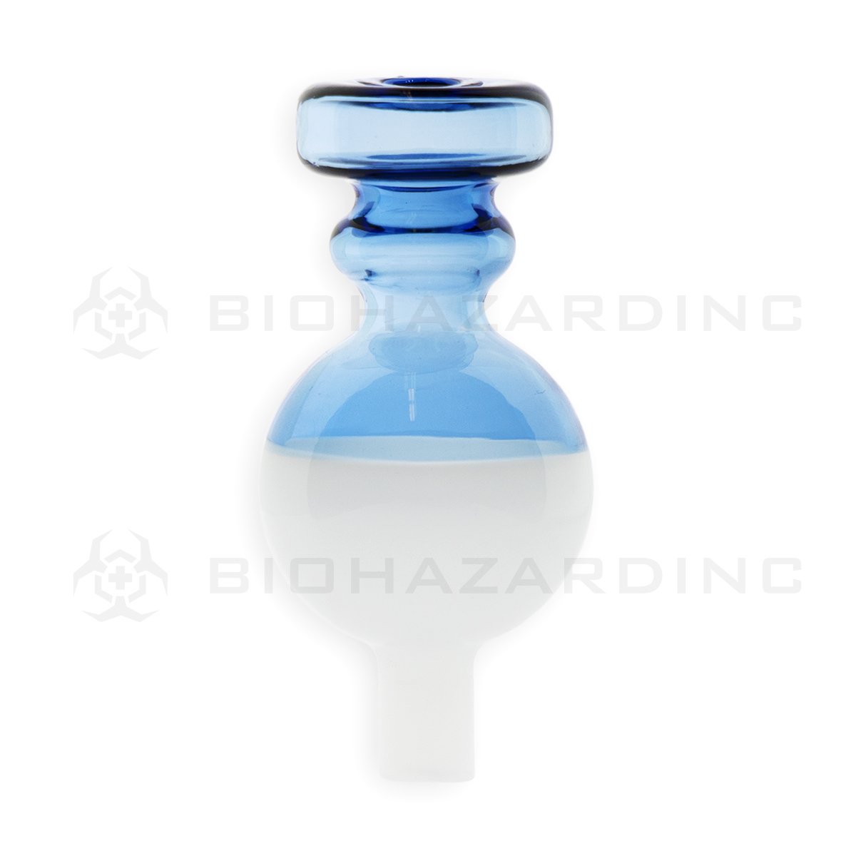 Two Tone Glass Directional Bubble Carb Cap | White/Blue