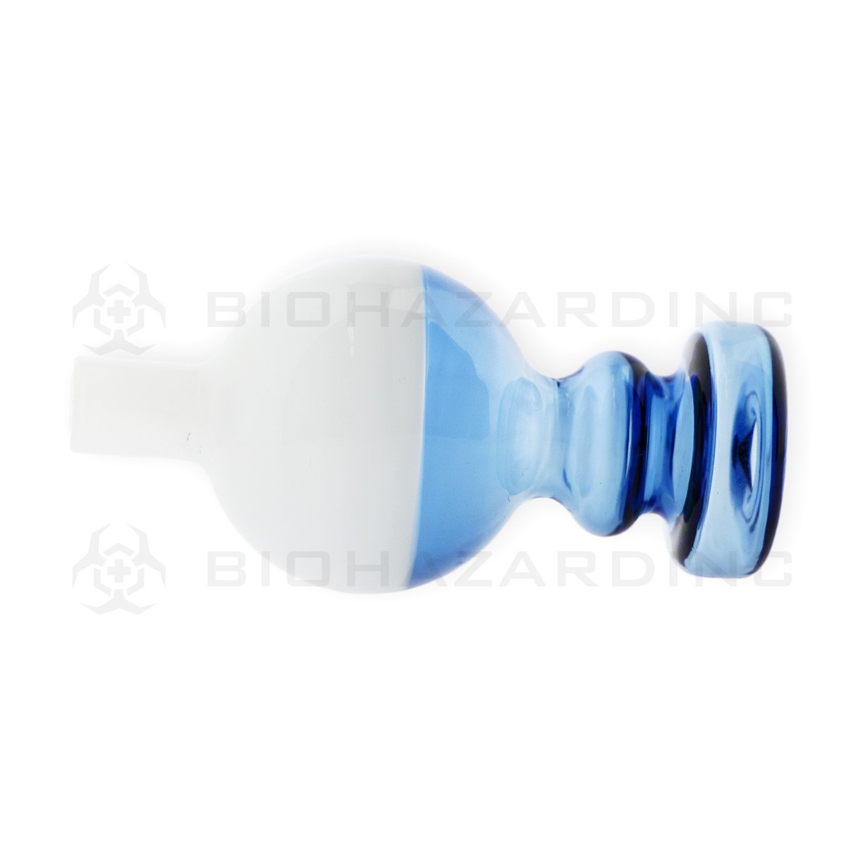 Two Tone Glass Directional Bubble Carb Cap | White/Blue
