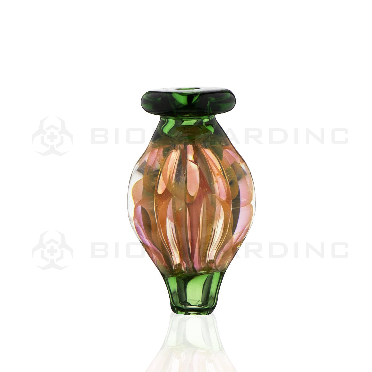 Snaked Glass Round Directional Carb Cap | Green