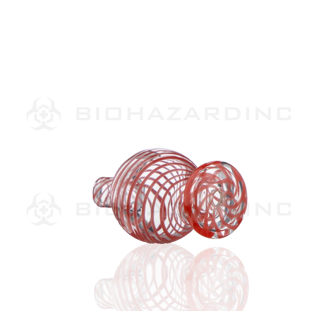 Glass Swirl Bubble Carb Cap | Red
