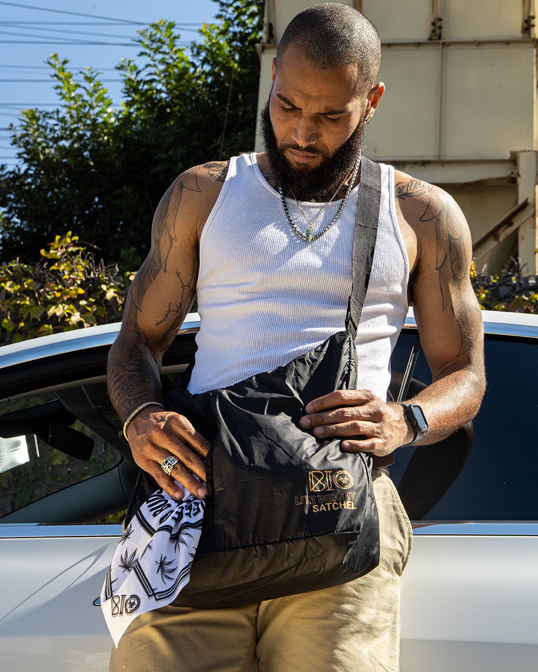 BIO Lite Weight Satchel | Matte Gold Logo