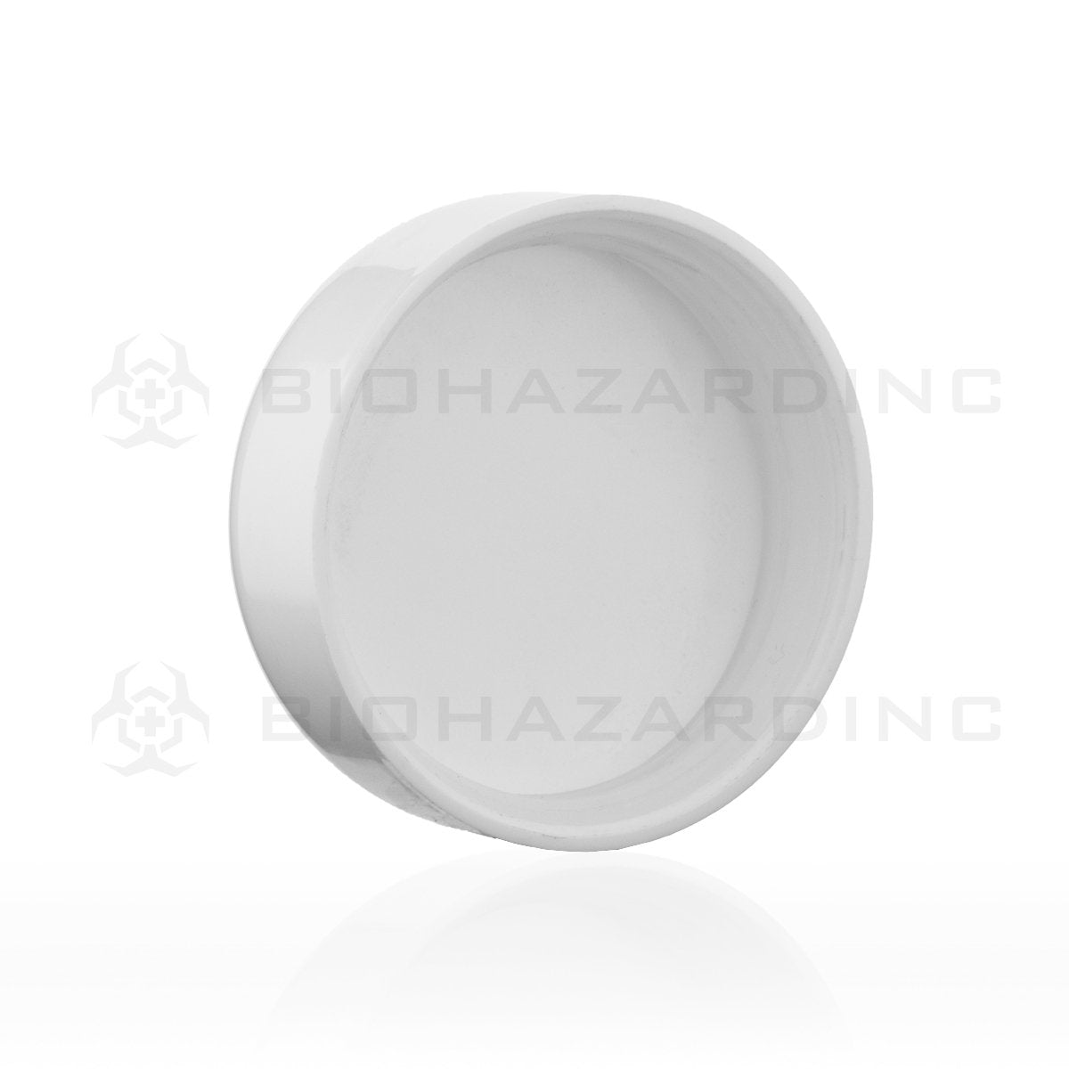 White Plastic Gloss Dome Cap | 53mm | Child Resistant