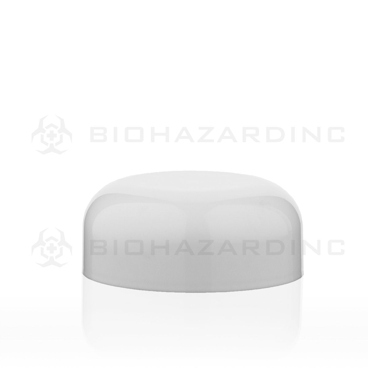 White Plastic Gloss Dome Cap | 53mm | Child Resistant