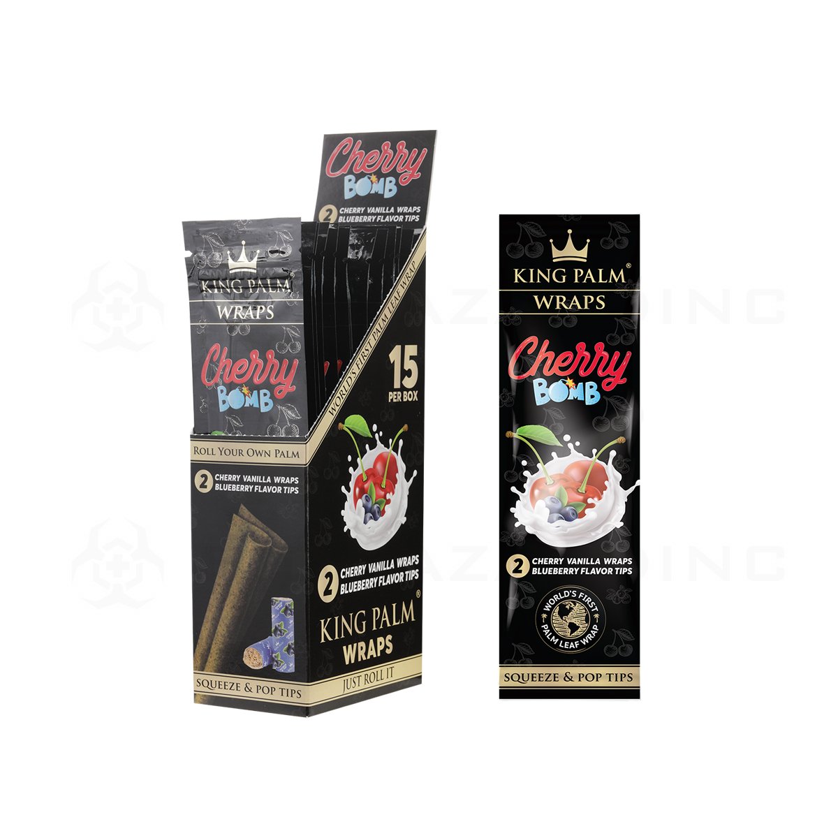 King Palm | Cherry Bomb Wraps 2-Packs | 15 CT