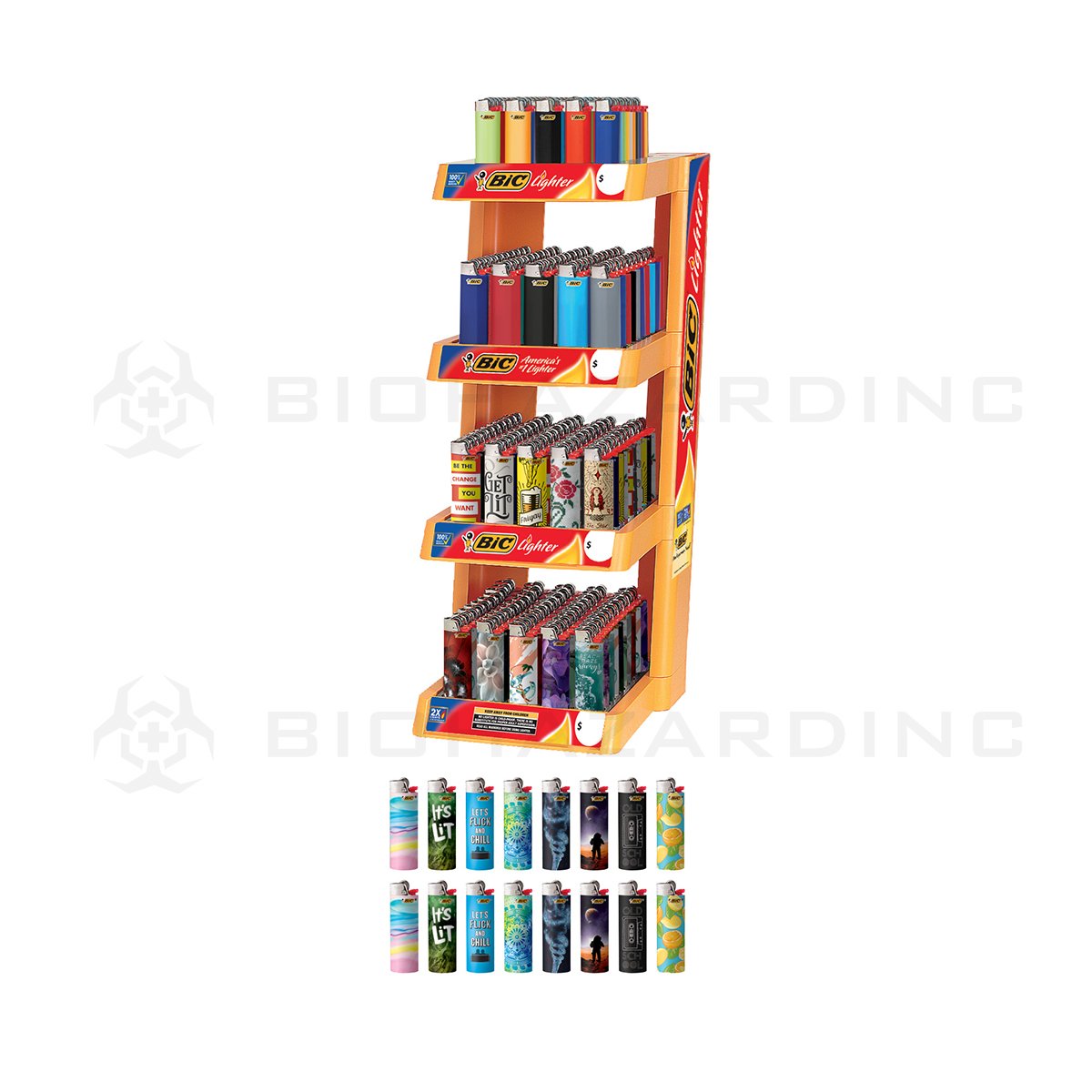 BIC® | 4 Tier Lighter Display | 200 Count + 16 Free