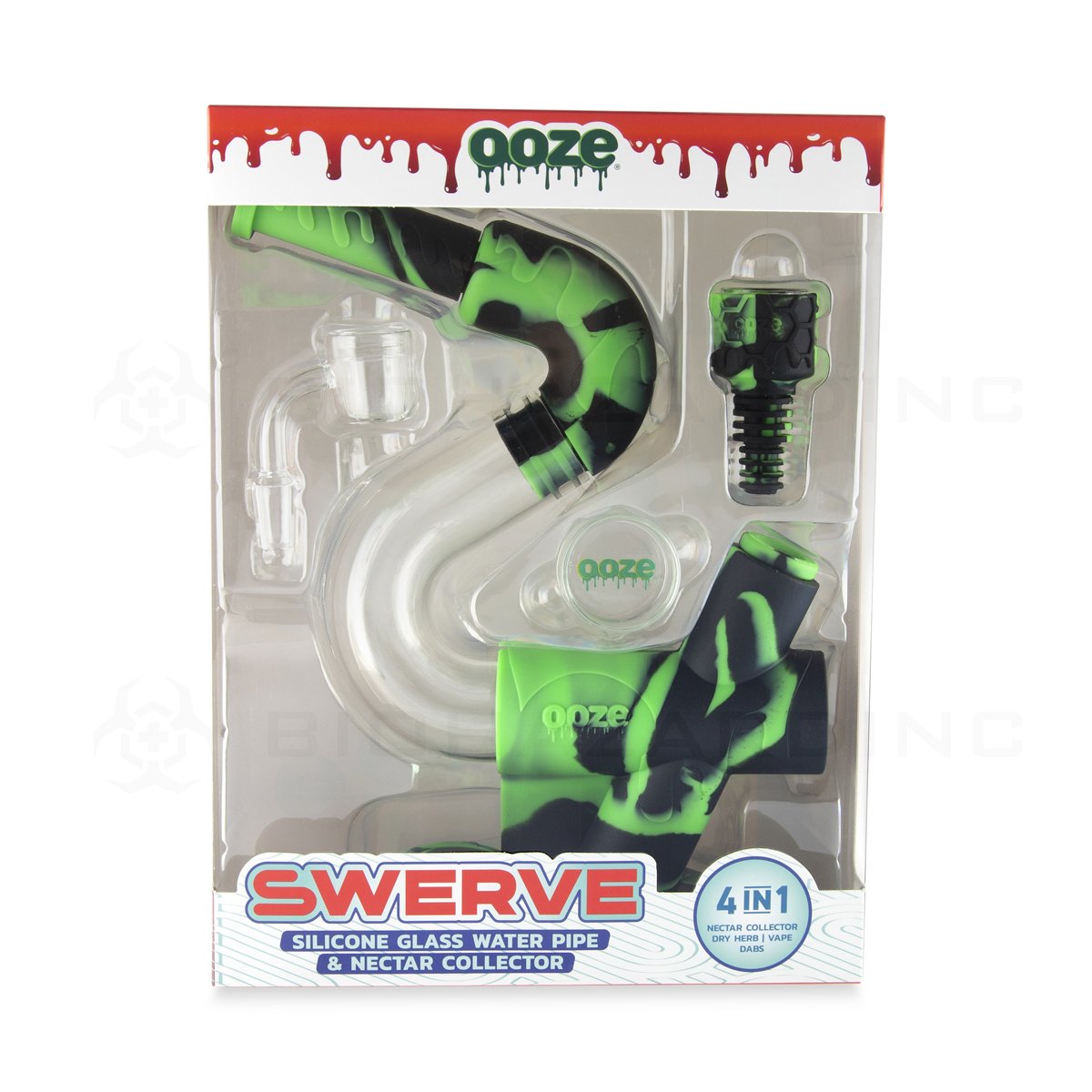 OOZE® | 4-in-1 SWERVE Hybrid Silicone Nectar Collector & Water Pipe | Chameleon