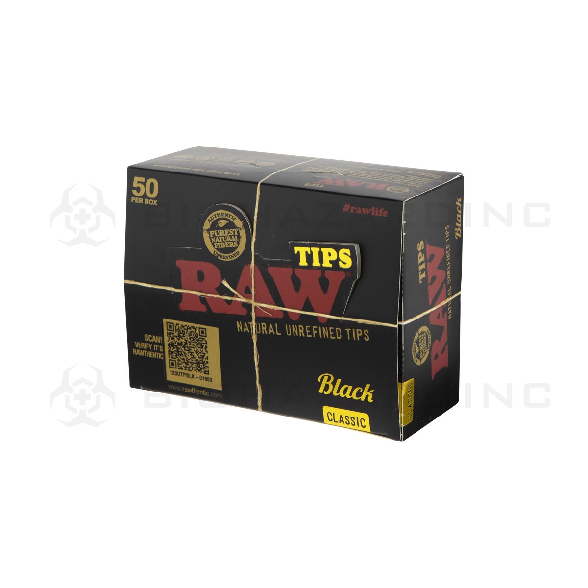 RAW | Black Rolling Tips | Ten 50 Count Boxes