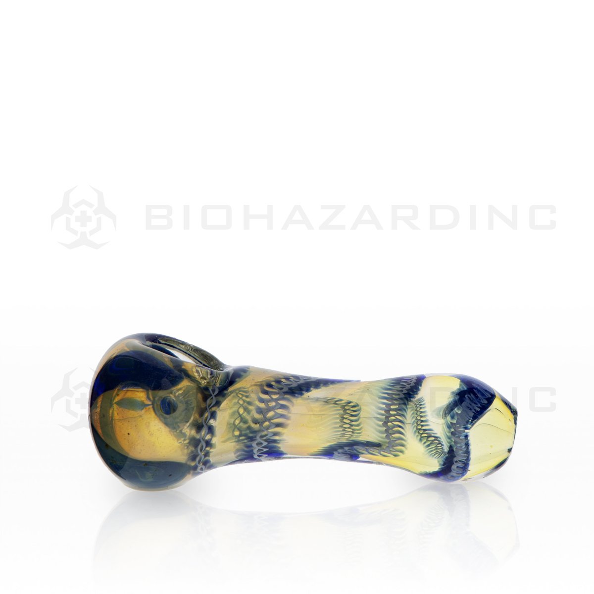 3" Handpipe Flat Mouth Latticino | Assorted Colors