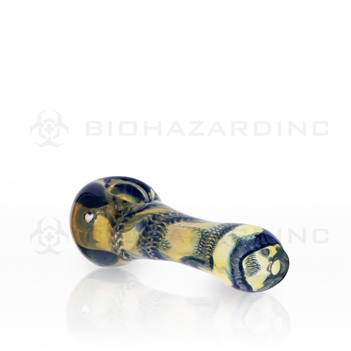 3" Handpipe Flat Mouth Latticino | Assorted Colors