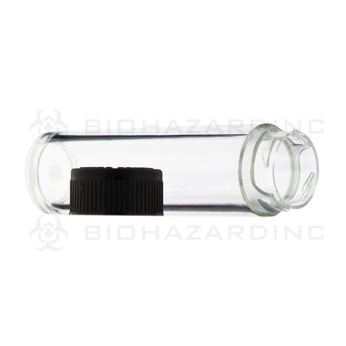 Clear Vape Cartridge Tube w/ Black Cap | 78mm - 600 Count | Child-Resistant