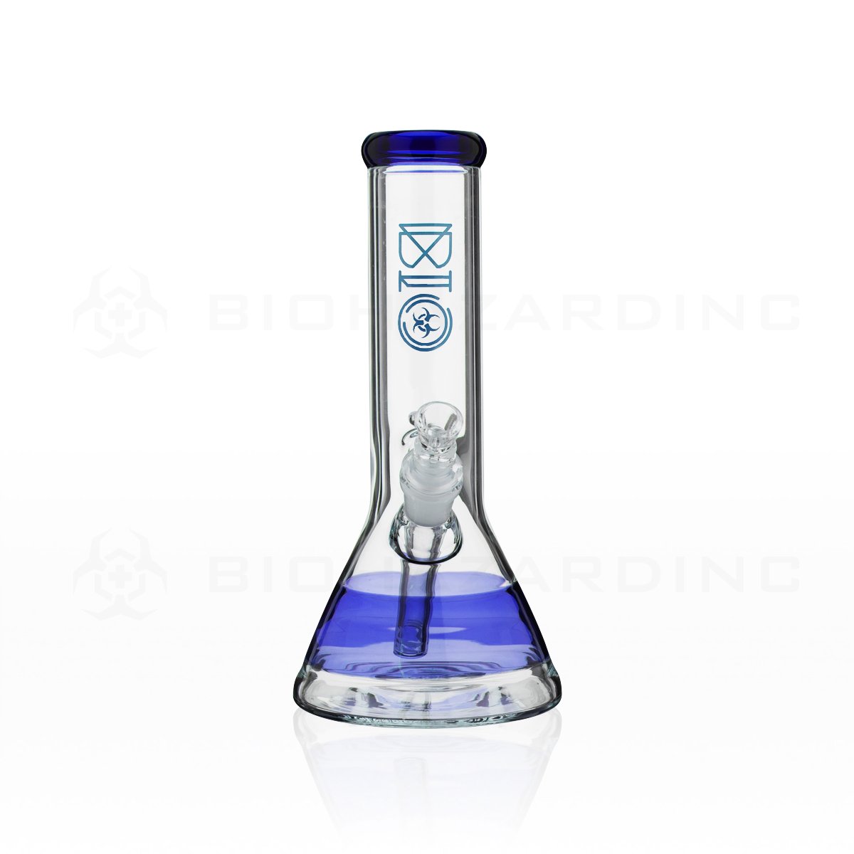 BIO Glass | 10" 50mm x 5mm Stripe Beaker Water Pipe | Blue