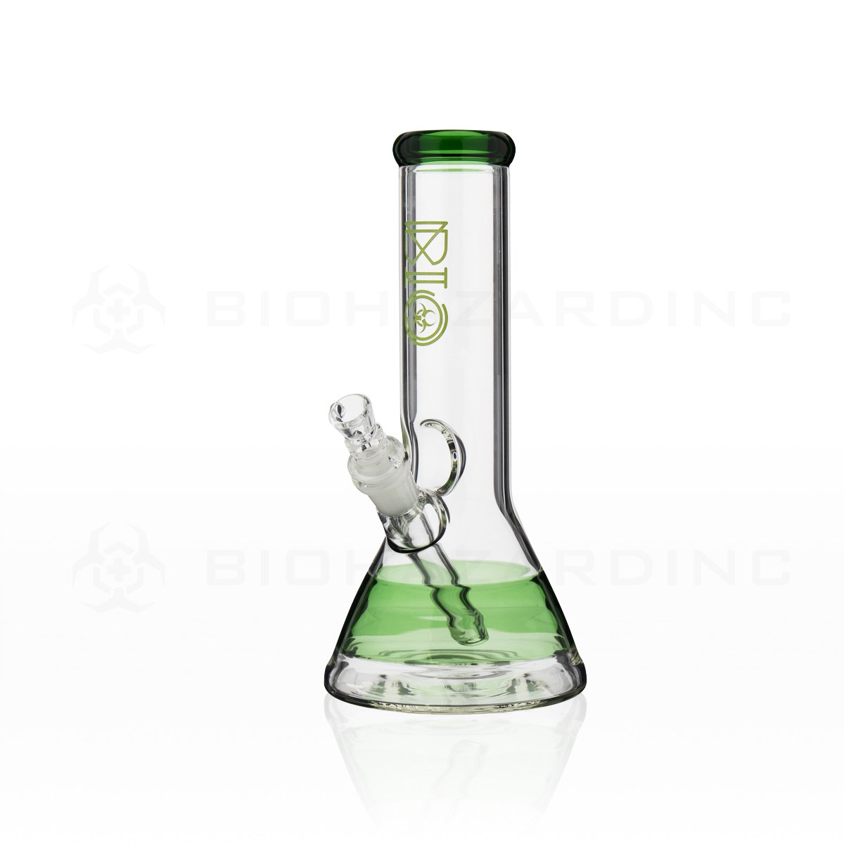 BIO Glass | 10" 50mm x 5mm Stripe Beaker Water Pipe | Green