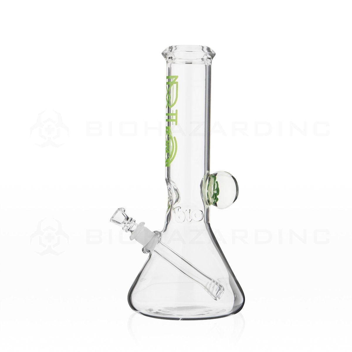 BIO Glass Flower Marble | 12" 50mm x 5mm Beaker Water Pipe | Green