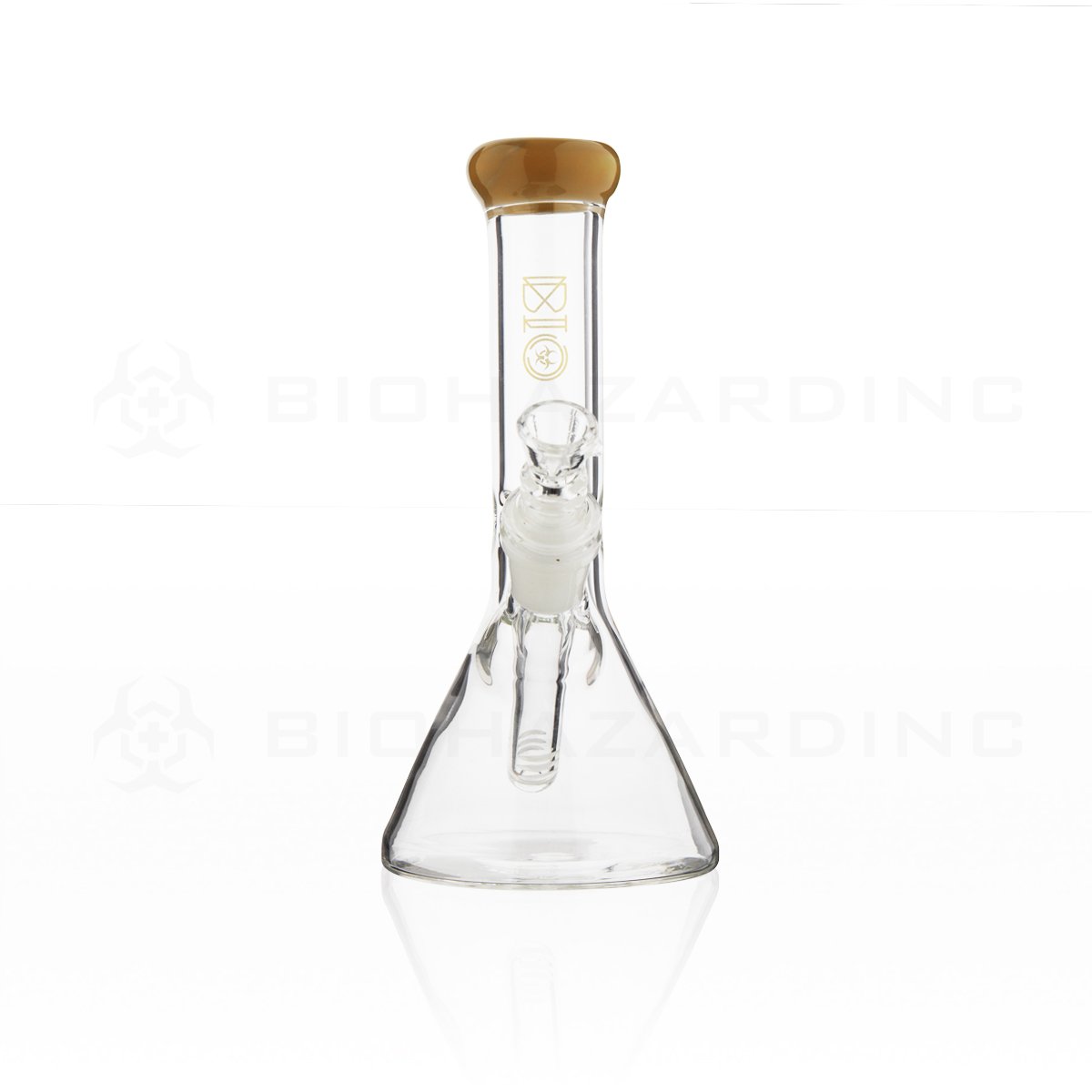 BIO Glass | 8" Classic Beaker Water Pipe | Caramel Trim