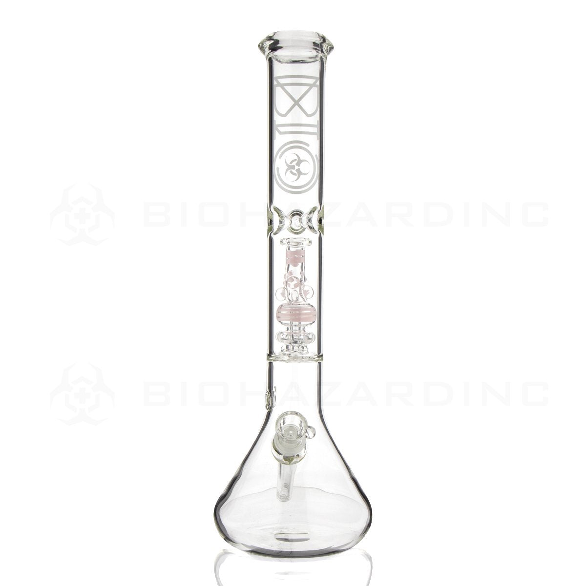 BIO Glass | 17" 50mm x 5mm Replica Mini Pipe Showerhead Perc Water Pipe | Pink