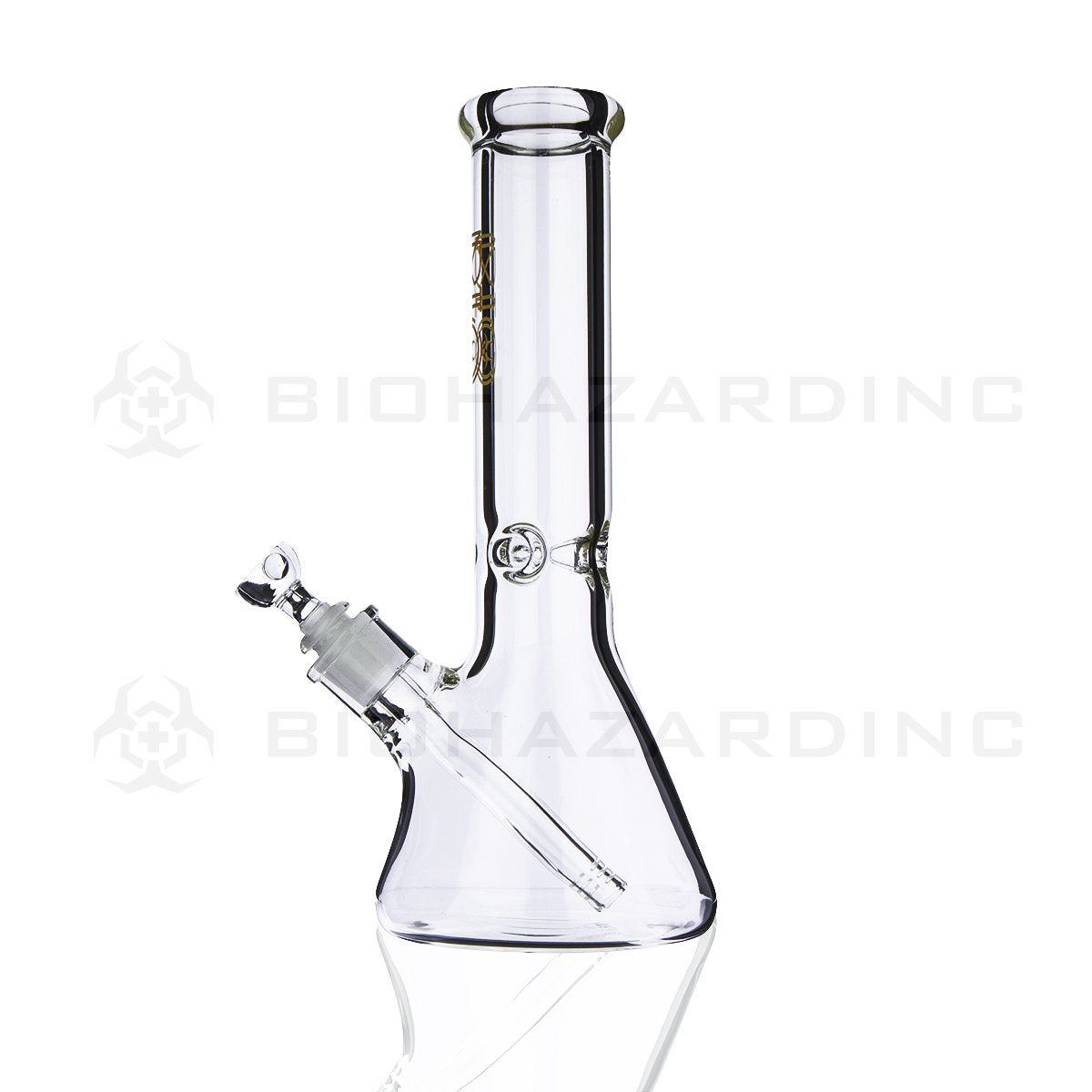 BIO Glass Beaker | 12" 50mm x 7mm Classic Water Pipe | Gold