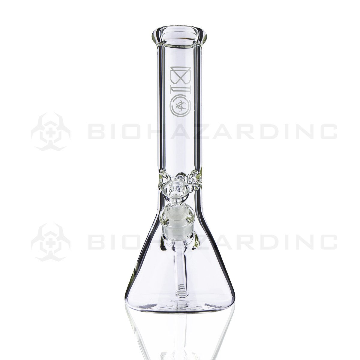 BIO Glass | 12" 50mm x 5mm Classic Beaker Water Pipe | White