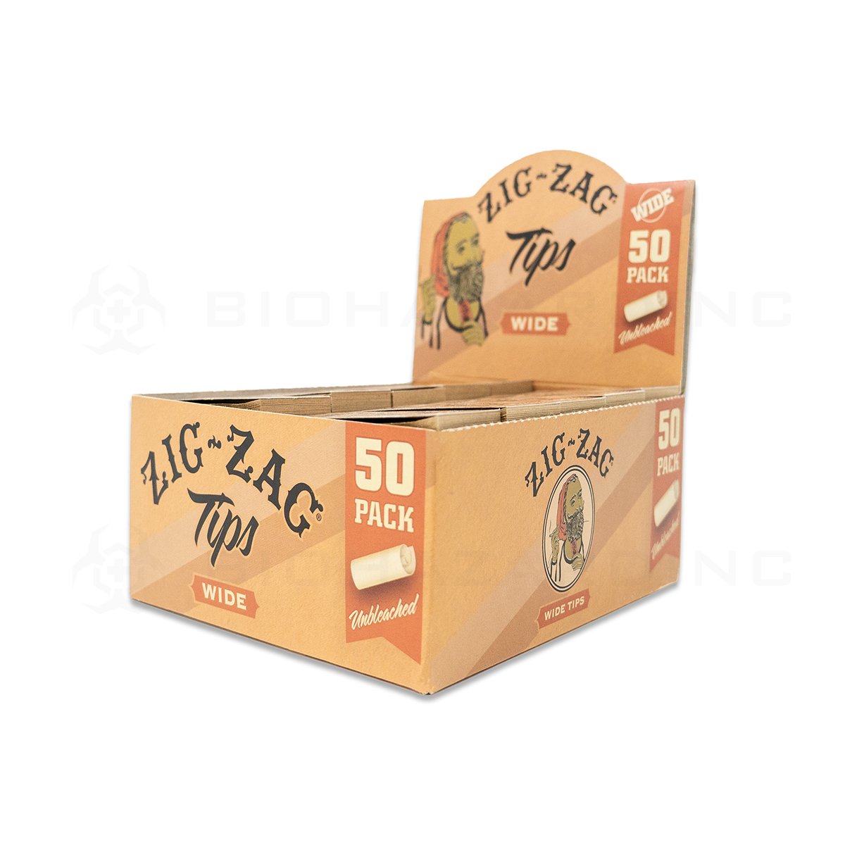 Zig-Zag® | Wide Unbleached Rolling Tips | 50 Count