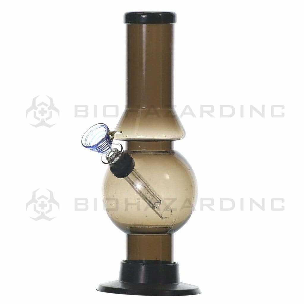 Biohazard Inc Acrylic Bong Acrylic Water Pipe 1.5"x8" w/ Glass Pull Bowl Slide
