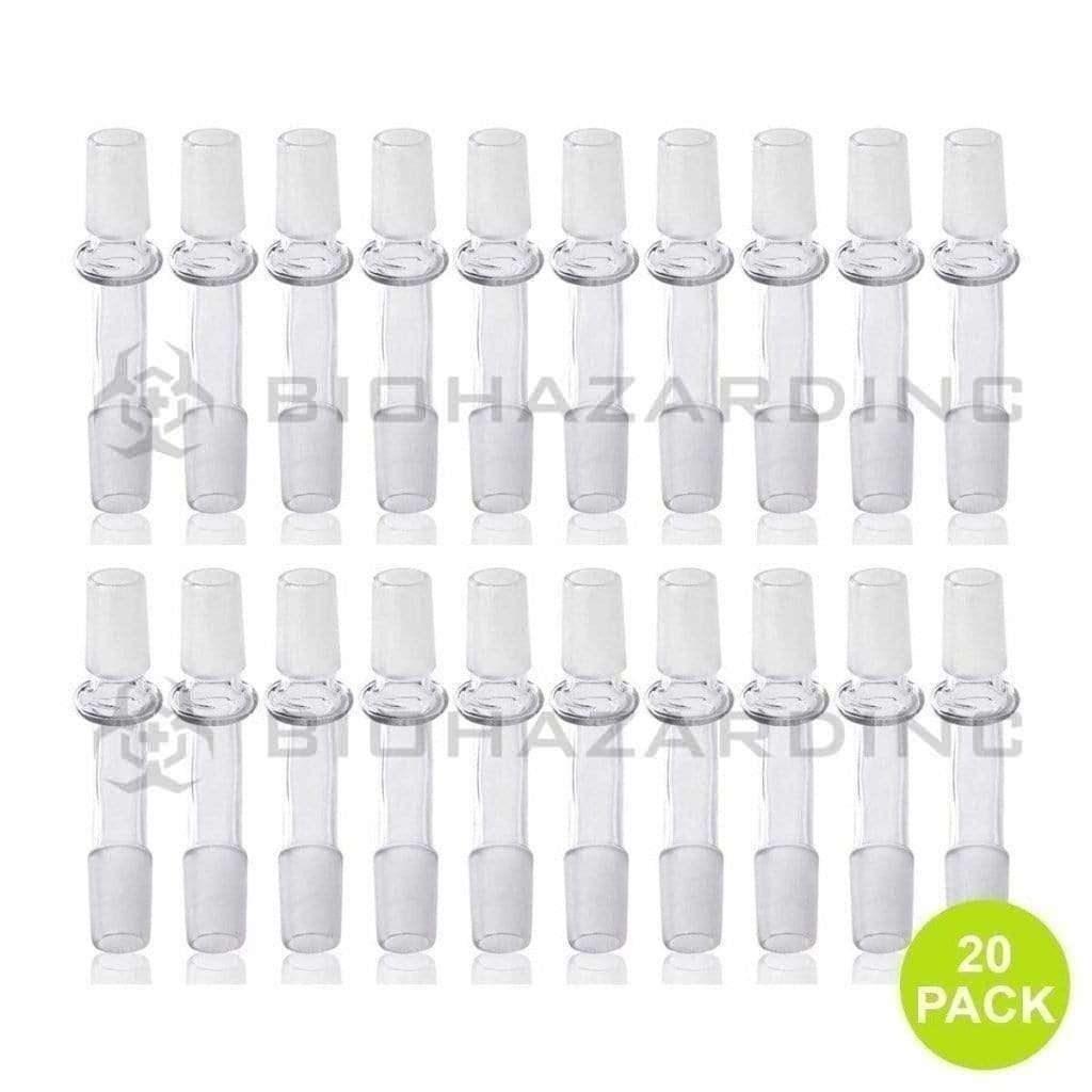 Biohazard Inc Glass Bong Adapter Adapter- Curved 19mm/19mm - 20 Count