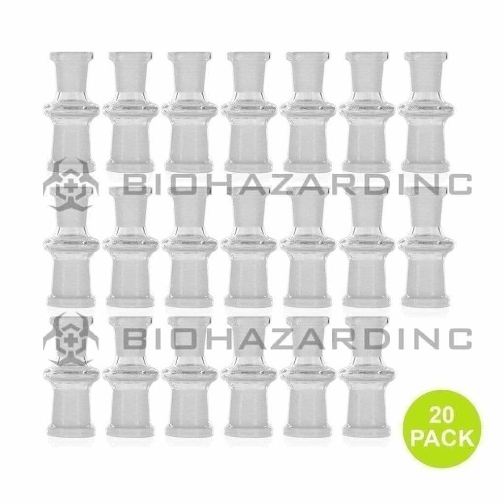 Biohazard Inc Glass Bong Adapter Adapter - Straight 19mm/14mm Female- 20 Count