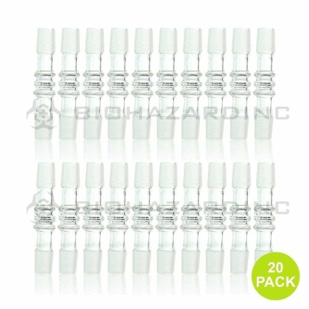Biohazard Inc Glass Bong Adapter Adapter Straight 19mm/19mm Malet - 20 Count